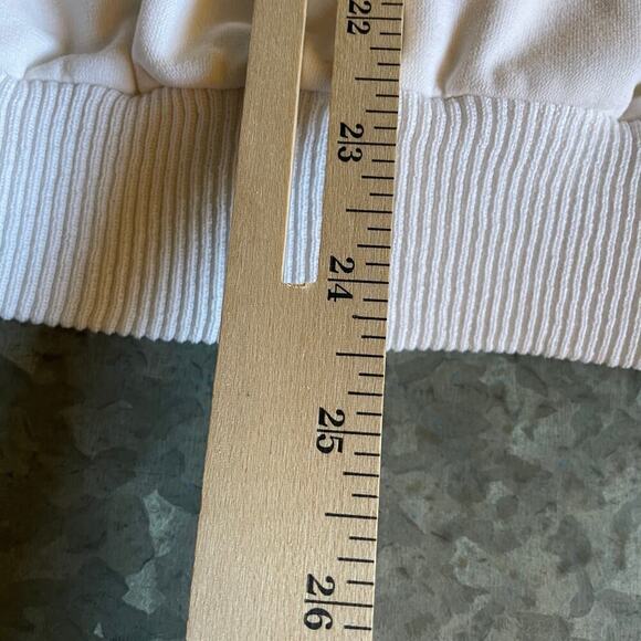 Vintage Fila Made in Italy Pockets Crewneck Sweatshirt 34 White Cream Geometric - Picture 16 of 16